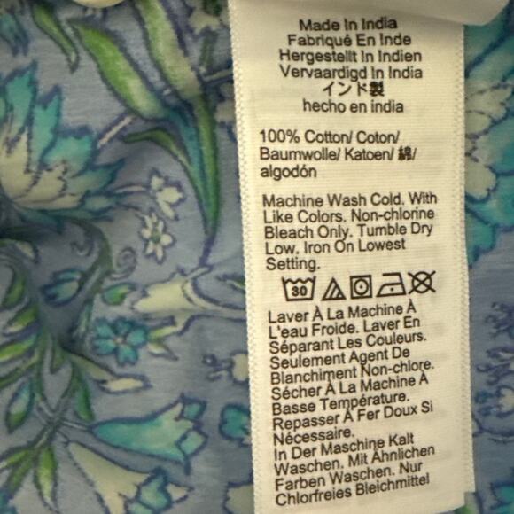 J. Crew Cotton Poplin Floral Fresco Top Blue Size Medium - Picture 9 of 9